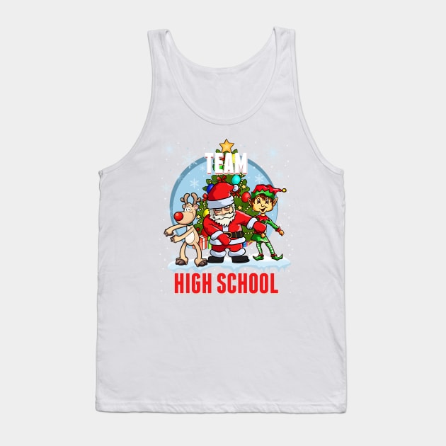 Team High School Santa Elf Reindeer Flossing Kids Christmas Tank Top by johnbbmerch